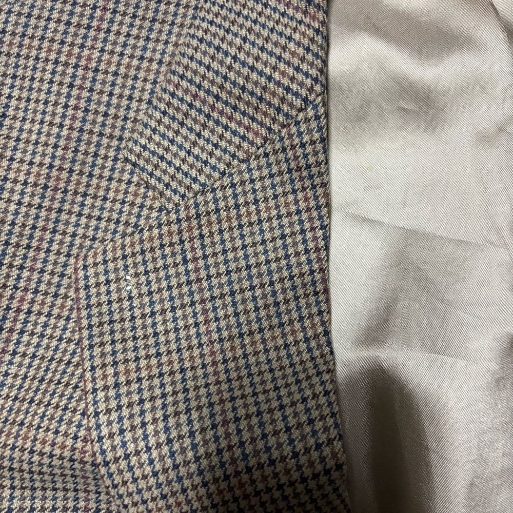 Vintage Ralph Lauren Chaps Blazer Made in Canada Silk Wool Houndstooth 40R - Picture 8 of 16
